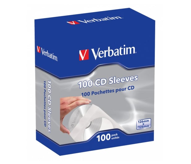 Verbatim Koperta papierowa CD/DVD z okienkiem 100 sztuk - 665438 - zdjęcie