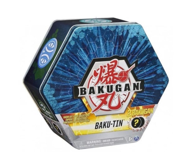 Spin Master Bakugan Baku-Tin Niebieska puszka + 2 figurki - 1024152 - zdjęcie