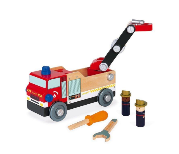 Janod Drewniany wóz strażacki do składania z narzędziami - 1025742 - zdjęcie 4