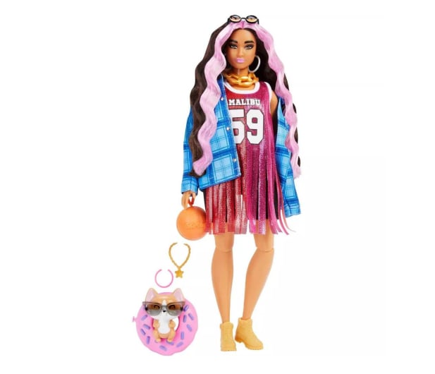 Barbie Extra Lalka czarno-różowe włosy - 1033083 - zdjęcie