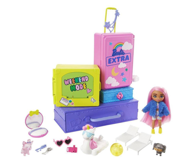 Barbie Extra Zestaw + Mała lalka + zwierzątka - 1033007 - zdjęcie
