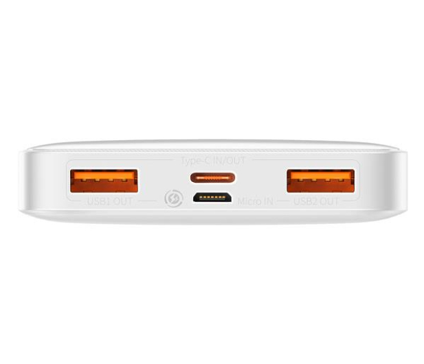 Baseus Bipow 10000mAh, 2xUSB, USB-C, 20W (biały) - 711352 - zdjęcie 5