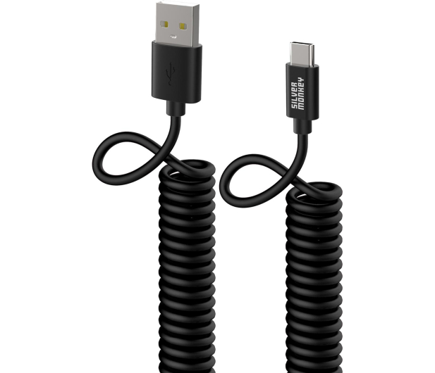Silver Monkey Kabel sprężynowy USB-A - USB-C 1m - 727046 - zdjęcie 2