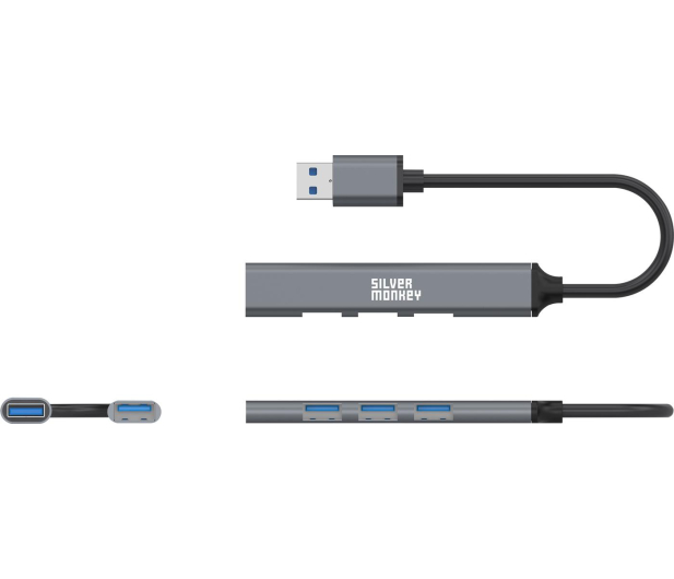 Silver Monkey USB-A - 1x USB 3.0 + 3x USB 2.0 - 1055589 - zdjęcie 2