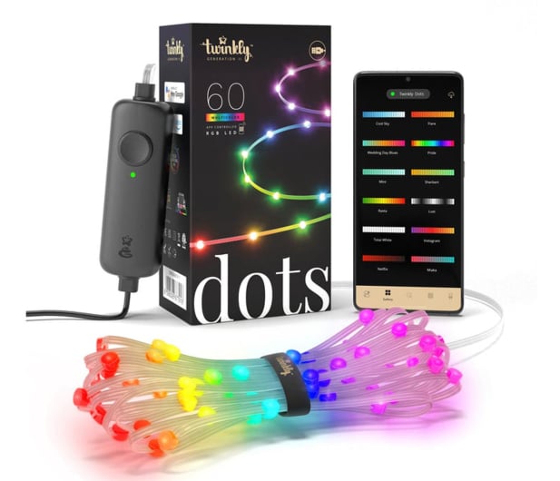 Twinkly Smart taśma - Dots 60 LED RGB 3m Transparentny - 1080546 - zdjęcie