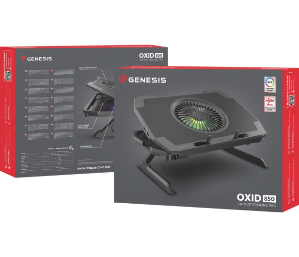 Genesis Podstawka chłodząca pod laptopa OXID 850 15.6-17.3" RGB - 1077229 - zdjęcie 10