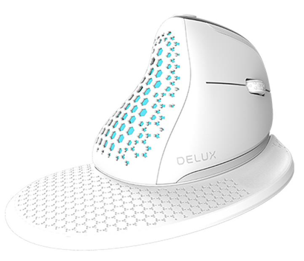 Delux Mysz Pionowa M618XSD BT+2.4G RGB (biała) - 1078521 - zdjęcie 2