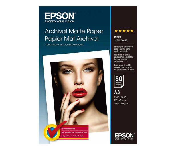Epson Archival Matte Paper A3 189g/m² (50  ark.) - 1090822 - zdjęcie