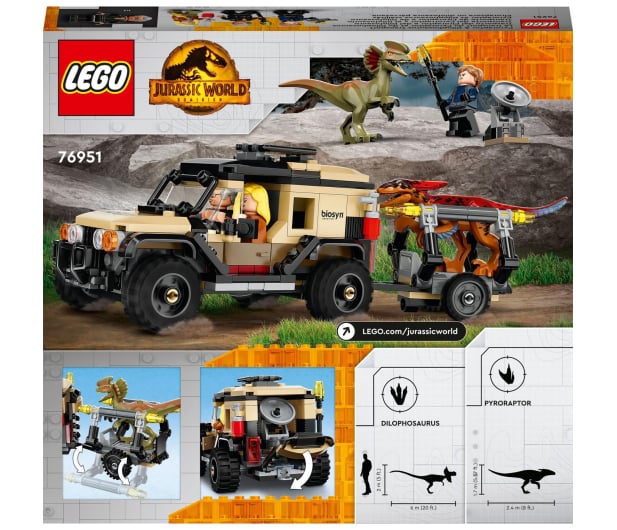 LEGO Jurassic World 76951 Transport pyroraptora i dilofozaura - 1090441 - zdjęcie 3