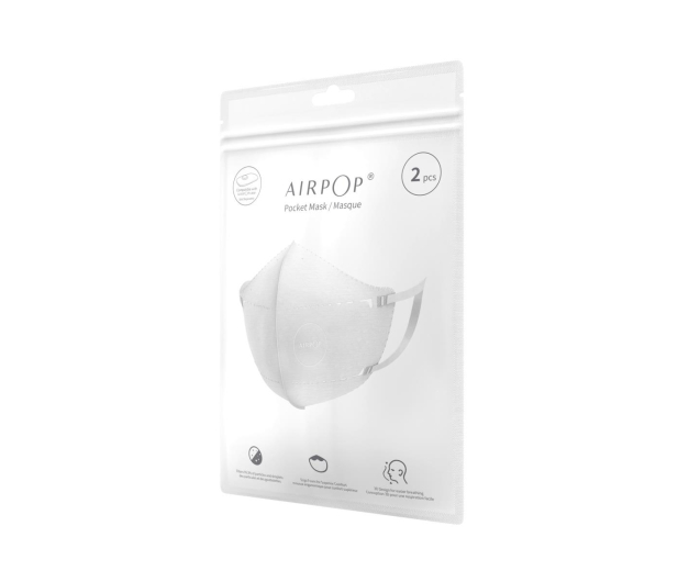 Airpop Maska antysmogowa Pocket 2szt. Biały - 1086354 - zdjęcie 4