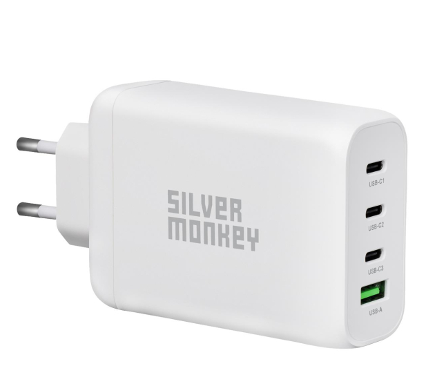 Silver Monkey Ładowarka sieciowa GaN 130W USB-C PD + USB 3.0 QC - 1065080 - zdjęcie 1