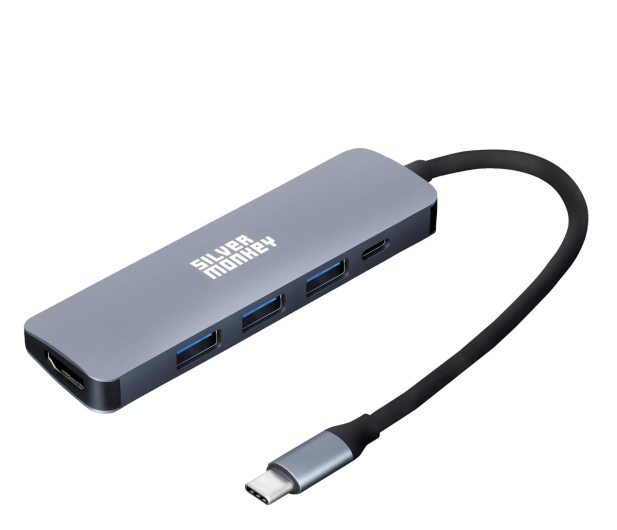 Silver Monkey Adapter USB-C - HDMI, 3xUSB, USB-C PD - 735160 - zdjęcie
