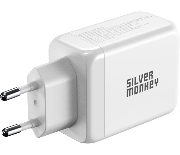 Silver Monkey Ładowarka sieciowa GAN 65W USB-C PD USB A QC 3.0 - 603419 - zdjęcie 3