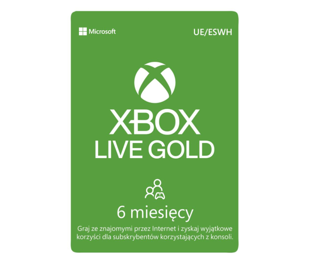 Microsoft Abonament Xbox Live GOLD 6 miesięcy (kod) - 384566 - zdjęcie 1
