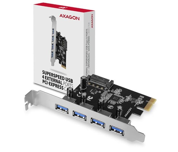 Axagon PCIe 2.0 x1 - 4x USB 3.2 Gen.1 - 722401 - zdjęcie 2