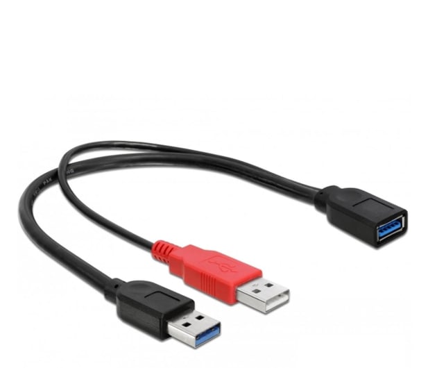 Delock Adapter USB-A (2x męski - 1x żeński) - 724779 - zdjęcie