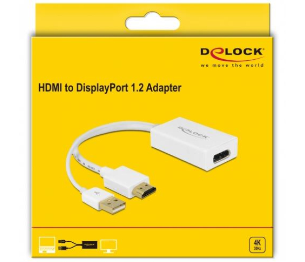Delock Adapter HDMI - DisplayPort 1.2 (4K/30Hz) - 698577 - zdjęcie 2