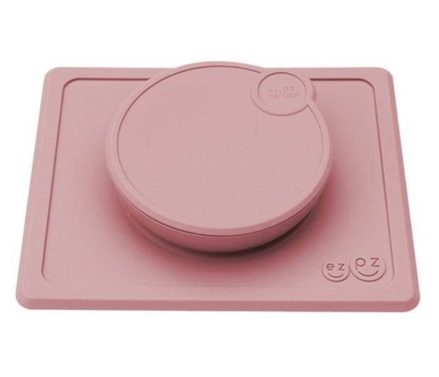 EZPZ Silikonowa miseczka + pokrywka Mini Bowl pastelowy róż - 1035788 - zdjęcie