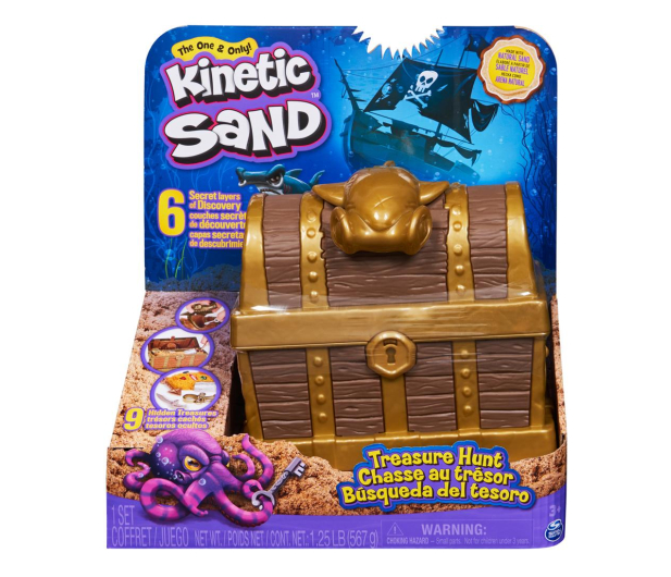 Spin Master Kinetic Sand - Ukryty skarb. Zestaw piasku kinetycznego - 1035655 - zdjęcie