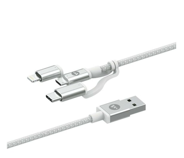 Mophie Kabel USB-A - Lightning/USB-C/microUSB 1m (biały) - 718744 - zdjęcie