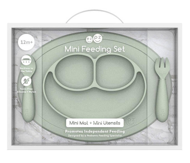 EZPZ Komplet naczyń silikonowych Mini Feeding Set pastel zieleń - 1034391 - zdjęcie 2