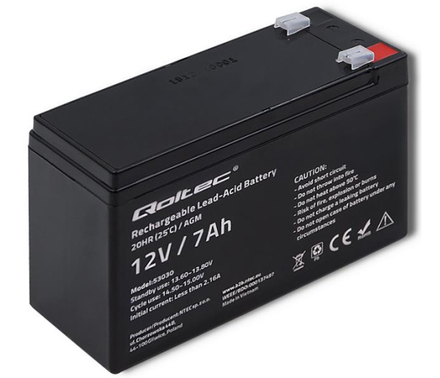 Qoltec Akumulator AGM 12V 7Ah max 105A - 445970 - zdjęcie 2