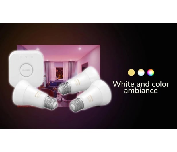 Philips Hue White and Color Ambiance Zestaw startowy 3xE27 806lm - 534702 - zdjęcie 3