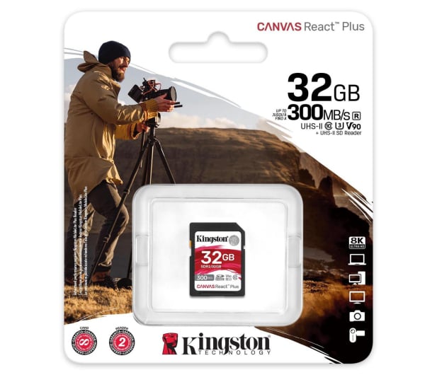 Kingston 32GB SDHC Canvas React Plus 300MB/s U3 V90 - 743339 - zdjęcie 3