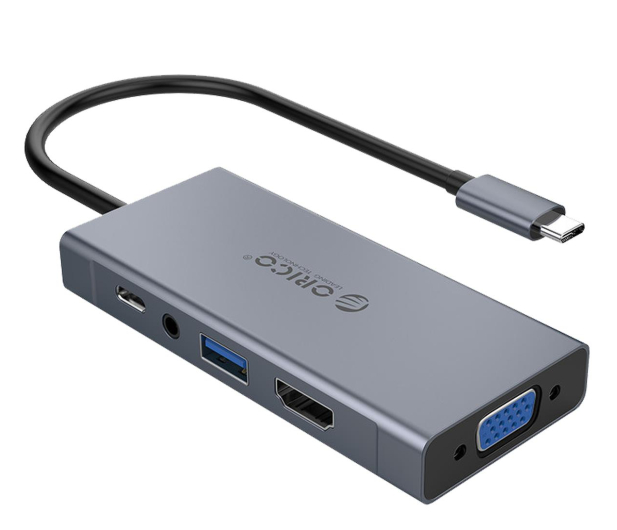 Orico Hub USB-C (VGA, HDMI, audio, PD 60W) - 739192 - zdjęcie