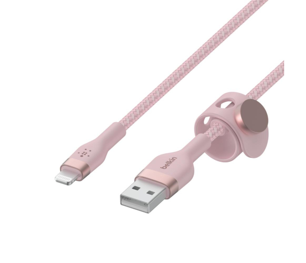 Belkin USB-A - LTG Braided Silicone 2m Pink - 733080 - zdjęcie 3
