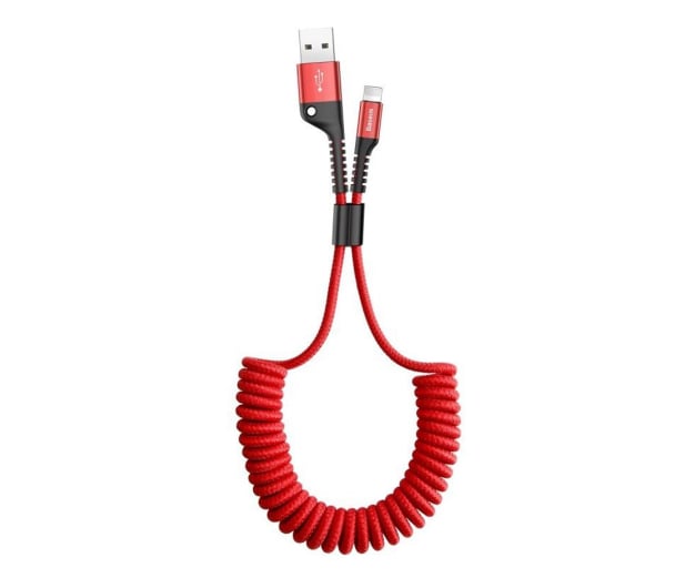 Baseus Kabel USB-A - Lightning Spring 1m (2A, czerwony) - 739820 - zdjęcie
