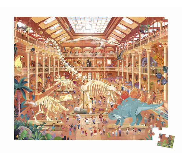 Janod Puzzle w walizce Muzeum historii naturalnej 100 elementów - 1040830 - zdjęcie 2