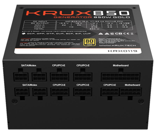 KRUX Generator 850W 80 Plus Gold - 1042960 - zdjęcie 7
