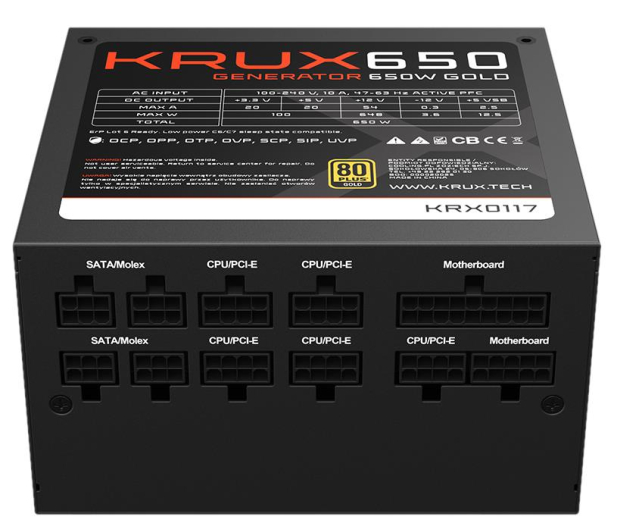 KRUX Generator 650W 80 Plus Gold - 1042931 - zdjęcie 5