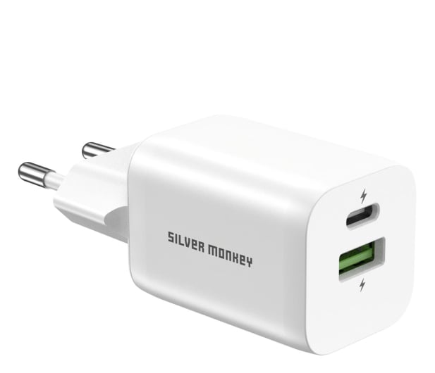 Silver Monkey Ładowarka sieciowa 30W USB-C PD + USB-A QC - 698300 - zdjęcie