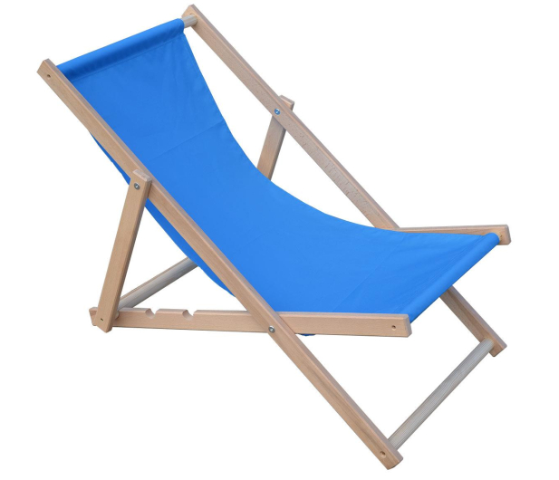 ROYOKAMP Leżak plażowy turystyczny drewniany classic chabrowy - 1048573 - zdjęcie 2