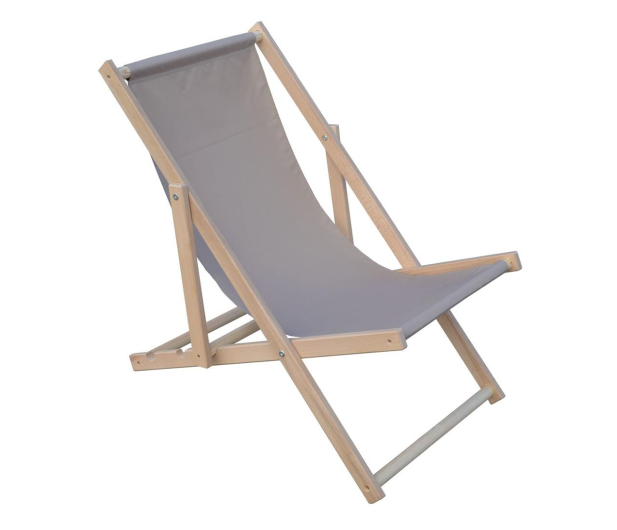 ROYOKAMP Leżak plażowy turystyczny drewniany classic szary - 1048578 - zdjęcie