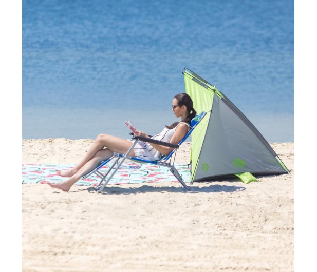 Nils Camp Niebieski składany leżak plażowy + poduszka - 1047674 - zdjęcie 14