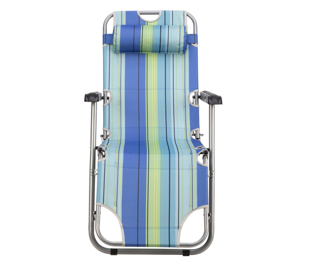 Nils Camp Niebieski składany leżak plażowy + poduszka - 1047674 - zdjęcie 2