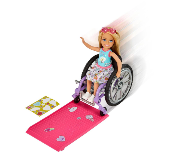 Barbie Chelsea na wózku inwalidzkim blond włosy - 1050819 - zdjęcie 3