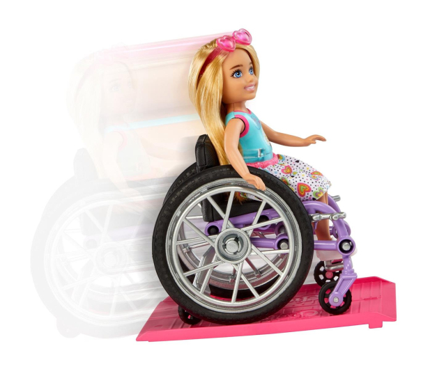 Barbie Chelsea na wózku inwalidzkim blond włosy - 1050819 - zdjęcie 4