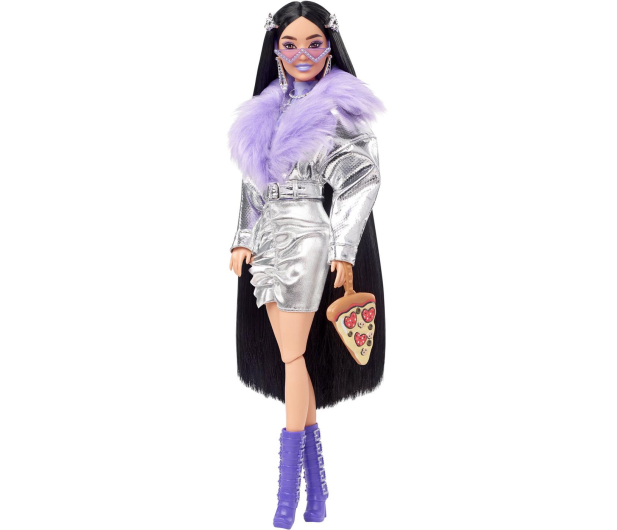 Barbie Extra Lalka Czarne włosy srebrzysty strój - 1051892 - zdjęcie 3