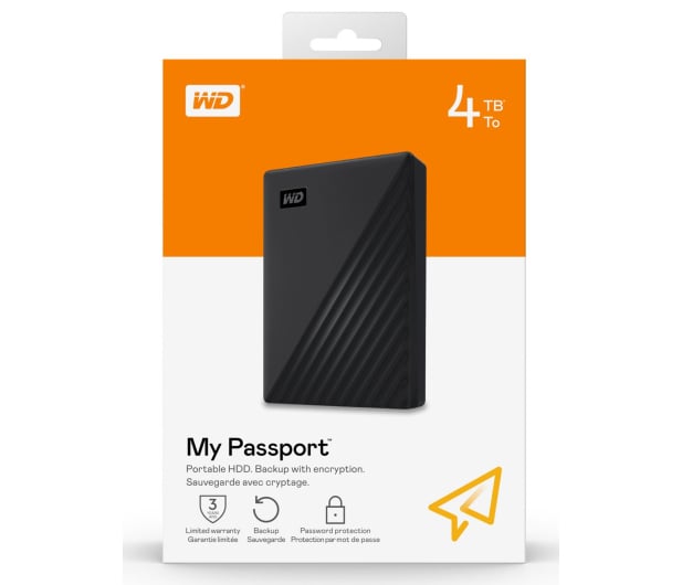 WD My Passport 4TB USB 3.2 Gen. 1 Czarny - 530407 - zdjęcie 6