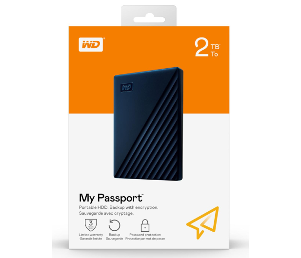 WD My Passport Ultra 2TB USB 3.2 Gen. 1 Niebieski - 530423 - zdjęcie 6