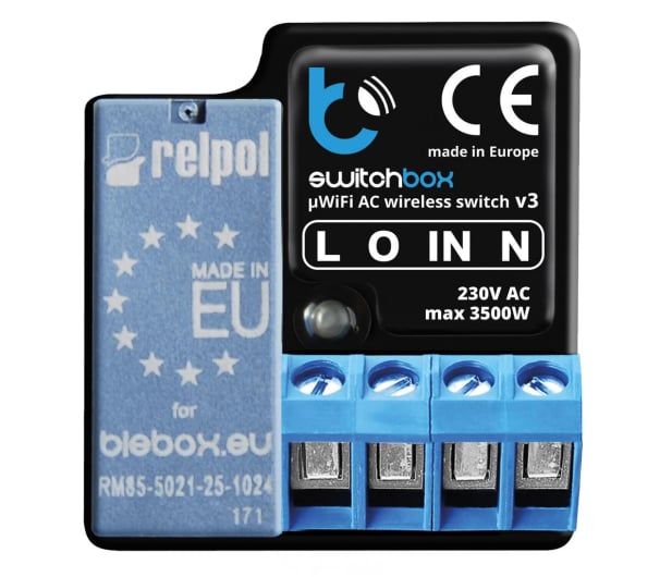 BleBox SwitchBox v3 - przekaźnik 230V WiFi - 691048 - zdjęcie