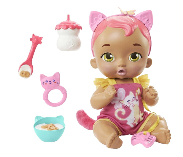 Mattel My Garden Baby Bobasek-Kotek Karmienie i drzemka różowy - 1056339 - zdjęcie
