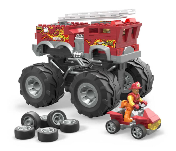Mega Bloks Hot Wheels Monster Trucks Mega Construx 5-Alarm + łazik ATV - 1053111 - zdjęcie