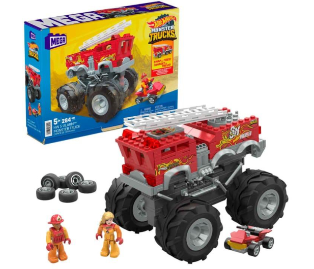 Mega Bloks Hot Wheels Monster Trucks Mega Construx 5-Alarm + łazik ATV - 1053111 - zdjęcie 4