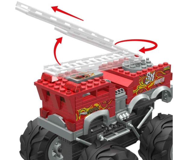 Mega Bloks Hot Wheels Monster Trucks Mega Construx 5-Alarm + łazik ATV - 1053111 - zdjęcie 3