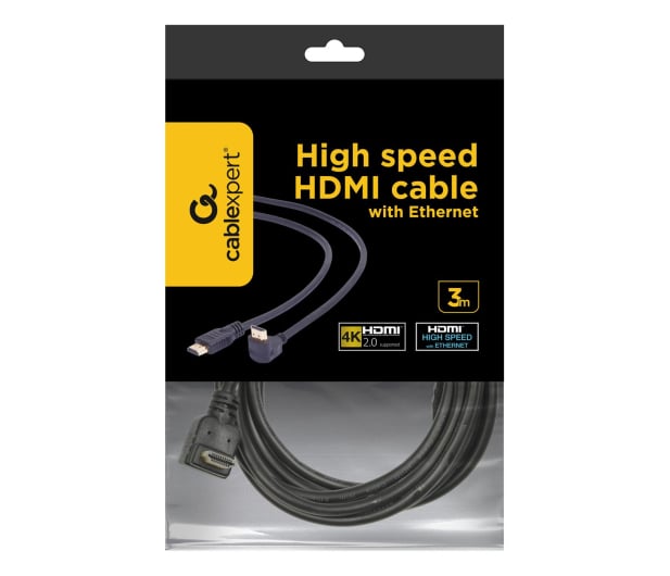 Gembird Kabel HDMI 1.4 - HDMI 3m (kątowy) - 64919 - zdjęcie 4